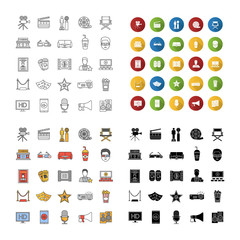 Cinema icons set