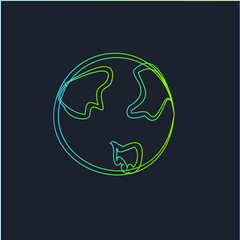 Planet earth icon. Planet earth sign. Planet earth symbol.  line art logo