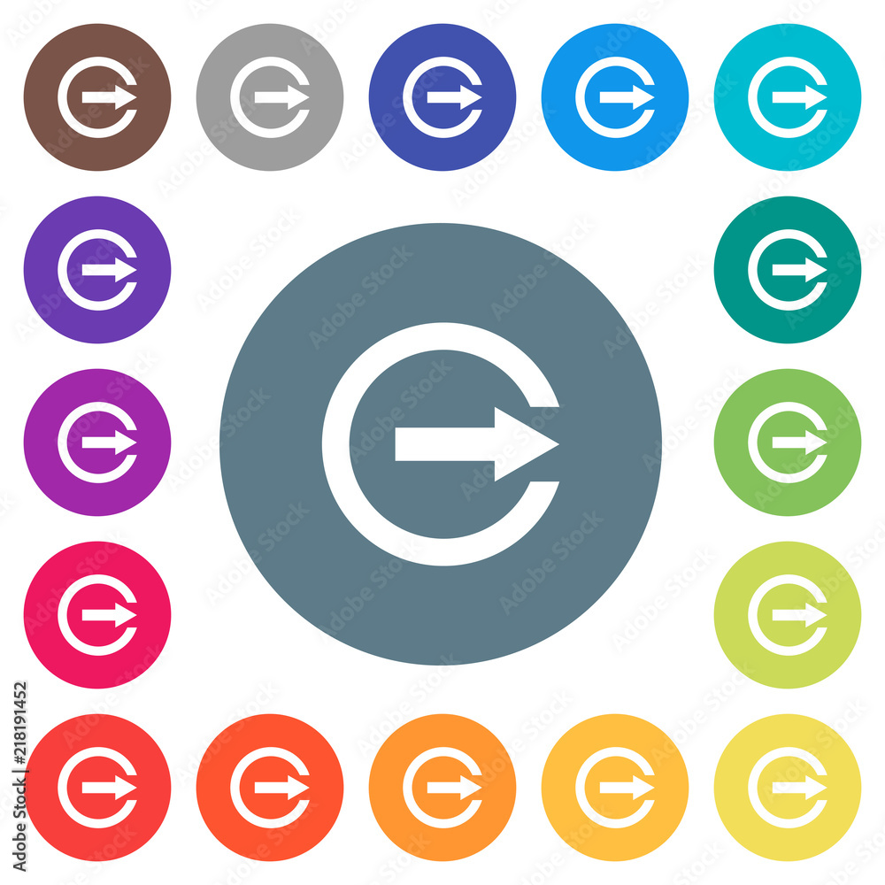 Poster export with inner arrow flat white icons on round color backgrounds