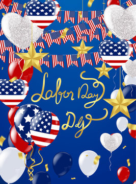 Labor day sale promotion advertising banner template. American labor day wallpaper.voucher discount