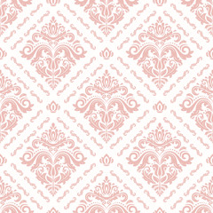 Orient vector pink classic pattern. Seamless abstract background with vintage elements. Orient background. Ornament for wallpaper and packaging