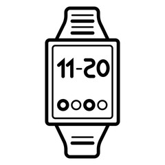 Smartwatch Watch Smart Outline Vector Icon