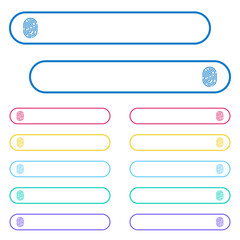 Obraz premium Fingerprint icons in rounded color menu buttons