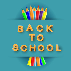 Back to school, 3d text and pencils