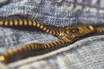 zipper on jeans clothes