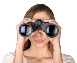 Woman Using Binoculars