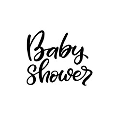 Hand drawn lettering card. The inscription: Baby shower. Perfect design for greeting cards, posters, T-shirts, banners, print invitations.