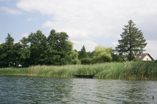 on the lake in summer in Osno Lubuskie in Poland
