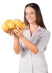 Portrait of a Woman Holding Lemons