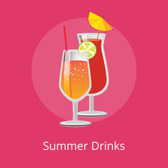 Summer Drinks Pair of Refreshing Alcohol Cocktails