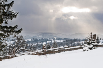 Winter Carpathian Mountains