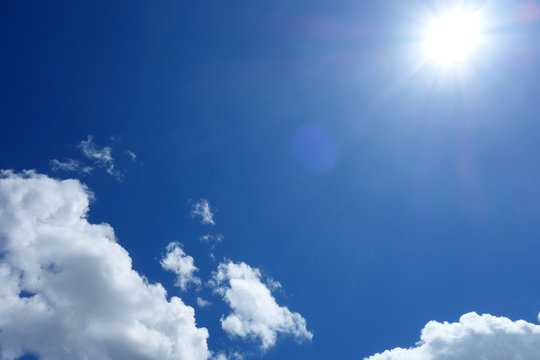 太陽 青空 白い雲 Solar blue sky white cloud