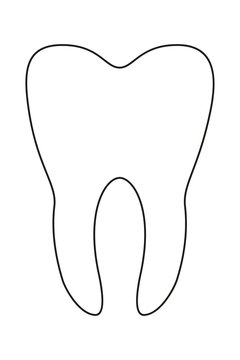 recommend clip art: Line art black and white healthy tooth