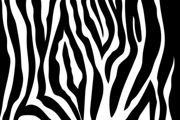 Zebra Stripes Pattern. Zebra print, animal skin, tiger stripes, abstract pattern, line background, fabric. Amazing hand drawn vector illustration. Poster, banner. Black and white artwork, monochrom