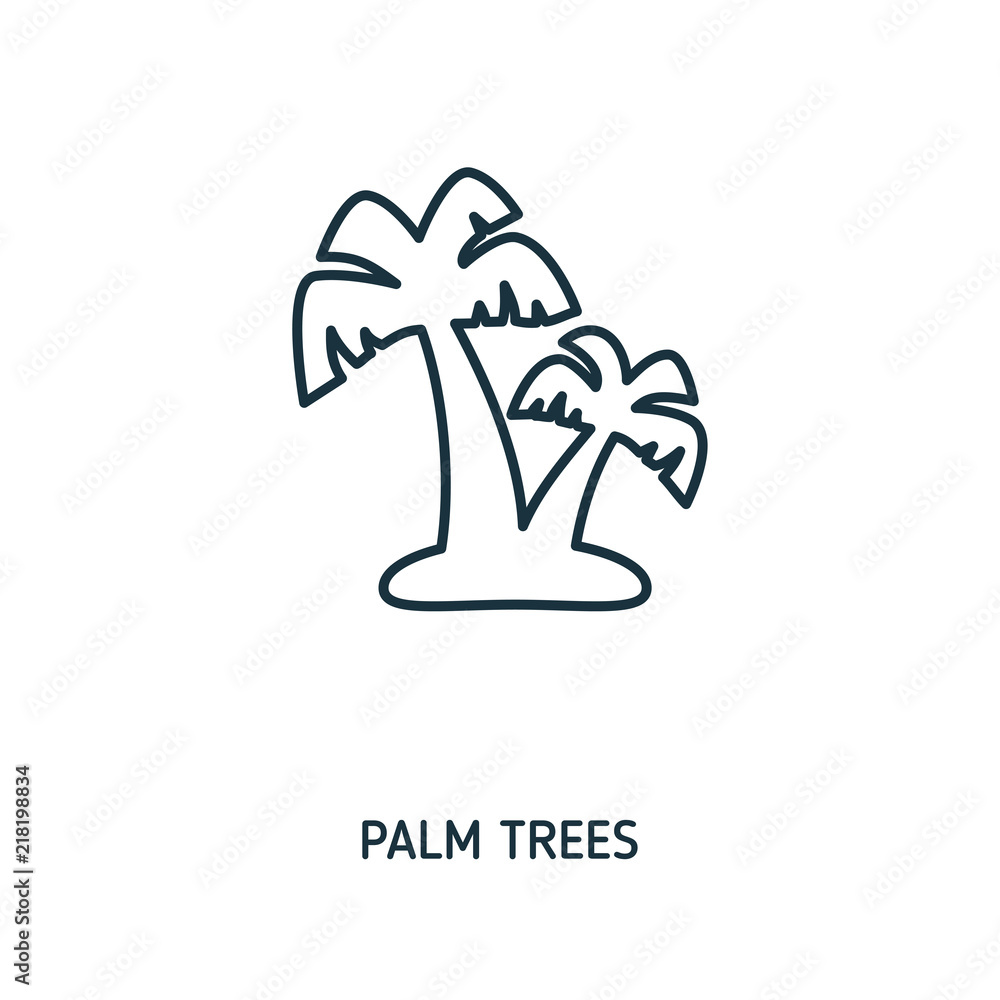 Poster palm trees creative icon. simple element illustration. palm trees concept symbol design from beach i