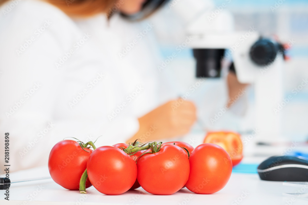 Poster tomatoes in quality inspection lab