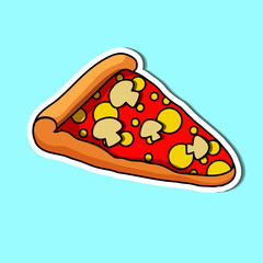 Pizza of simple color illustrations