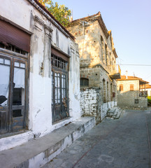 Fototapeta na wymiar Architecture in Agios Nikolaos village, SIthonia, Chalkidiki, Greece