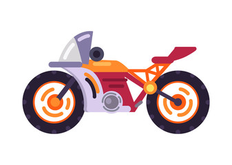 Motorized Bicycle Orange Scooter Motorbike Vector