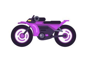 Modern Fast Sport Bike in Shiny Purple Corpus