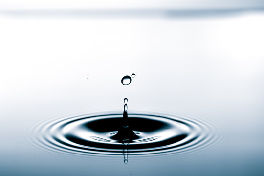 Splash of the falling drops of water