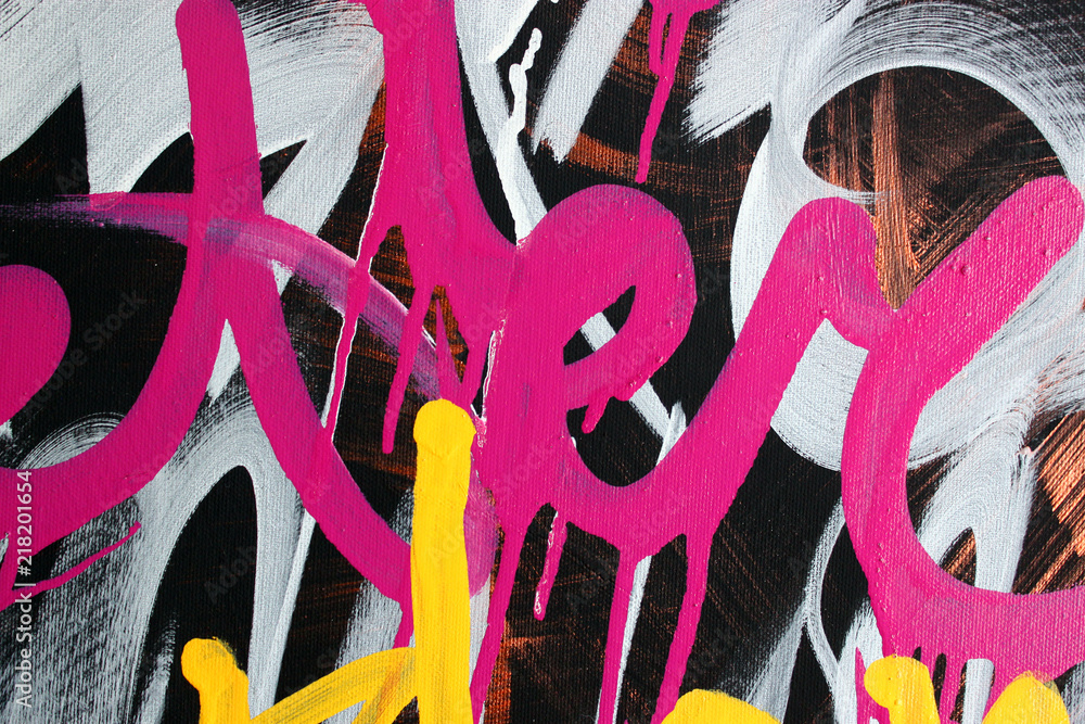 Wall mural better graffiti pink marker macro background style