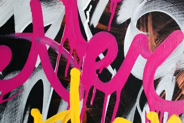 Fotobehang betere graffiti roze marker macro achtergrondstijl © VerunjaDG