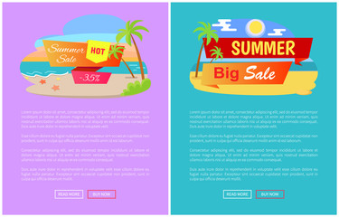 Fototapeta premium Summer Big Sale Best Discount 35 Off Online Pages