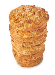 Tasty cookies on white background