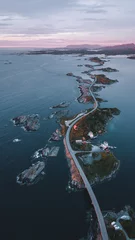 Printed kitchen splashbacks Atlantic Ocean Road aerial of atlantic ocean road in Norway