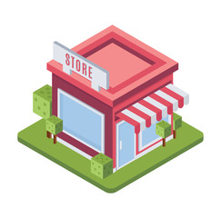 Isometric Store Illustration