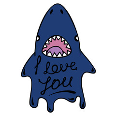 Print shark t-shirt design illustratin 