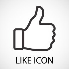 Simple like line art icon, vector, illustration, eps file