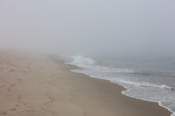 Fog, Atlantic Ocean, and Beach on Cape Cod, MA