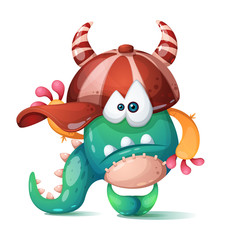 Funny, cute, crazy monster characters Vector eps 10