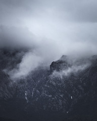 Dark Mountains on Cloudy Day