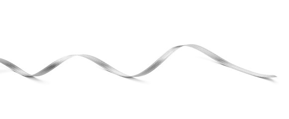 Silver ribbon on white background
