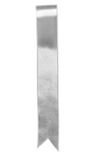 Silver ribbon bookmark isolated on white