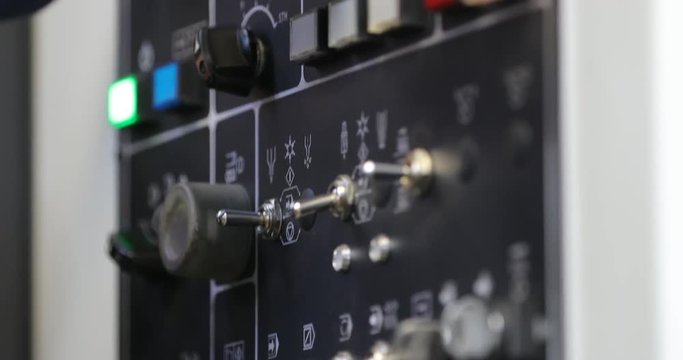 control panel for machine