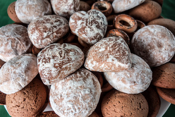 Gingerbread, crackers, bagels, and oatmeal cookies