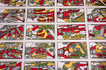 Old playing cards stenciled sheet
