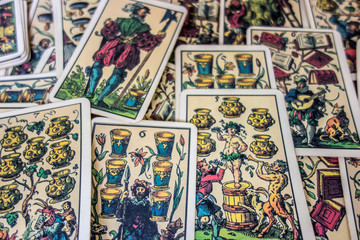 Old playing cards background