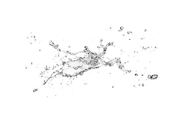 blue water splash isolated on white background