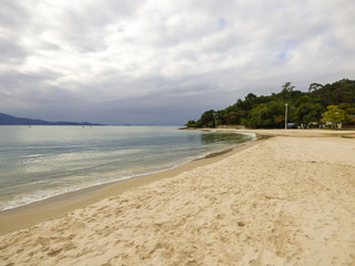 A view of Daniela beach empty in the low season - Florianopolis, Brazil