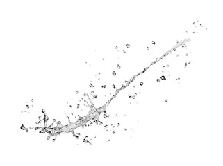 blue water splash isolated on white background