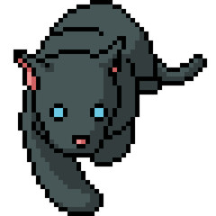 Obraz premium vector pixel art black panther
