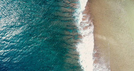 beach in aerial view with wave