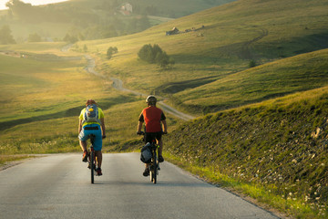 Cycling in countryside in summer.