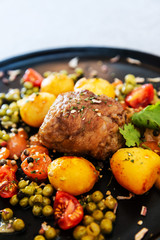 paupiette of veal rolls with Vegetable Planter