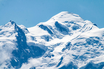 Fototapeta na wymiar Le Mont-Blanc depuis Chamossière (Joux Plane, Samoëns, Les Gets)